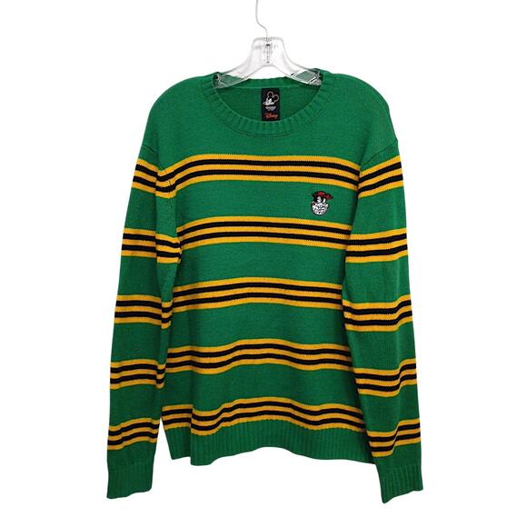 Disney X Forever 21 Pete Men's Sz L Sweater Sz Green Striped Holiday Ugly Party - Picture 1 of 9